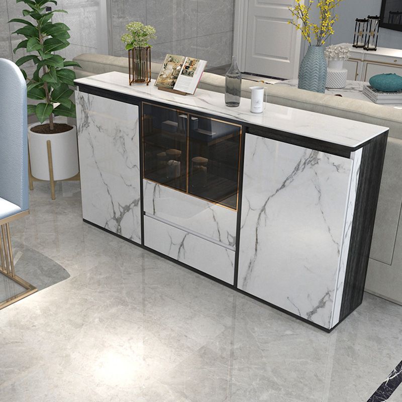 Armoires Glam Dining Buffet Portes en verre de 2 titres Buffet du buffet