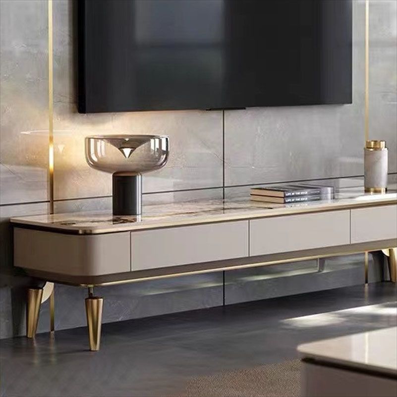 Contemporary Media Console Stone TV Media Stand with 3 Drawers Clearhalo 'furn' 'furn_tv_stands_entertainment_centers' 'Furniture' 'Living Room Furniture' 'TV Stands & Entertainment Centers' 'TV Stands & Media Storage Furniture' 'tv_stands_entertainment_centers' 1200x1200_167f6bed-bf6c-444b-8309-381cd9a52d89