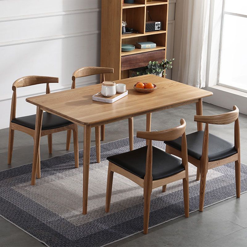 Scandinavian Rubberwood Open Back Side Chair Walnut Upholstered Dining Chair Clearhalo ' kitchen&dining_furn' 'Dining Chairs' 'Dining Tables & Seating' 'dining_chair' 'furn' 'furn_dining_chair' 'Furniture' 'furniture_dining_chair' 'Kitchen & Dining Furniture' 'kitchen' 1200x1200_16809732-86c8-46b0-9156-676497931578