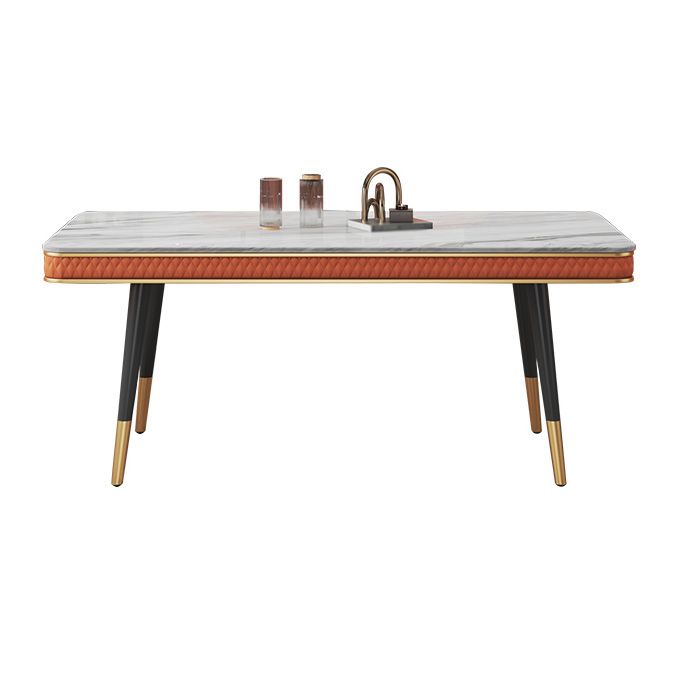 Rectangle Traditional Luxury Dining Table 4 Black Metal Legs Table for Dining Room Clearhalo ' dining_table' 'Dining Tables & Seating' 'Dining Tables' 'furn' 'furn_dining_table' 'Furniture' 'furniture_dining_table' 'Kitchen & Dining Furniture' 'kitchen&dining_furn' 'kitchen' 'kitchen_dining_table' 1200x1200_1680baa6-0568-4eed-b33c-deca7d712fde