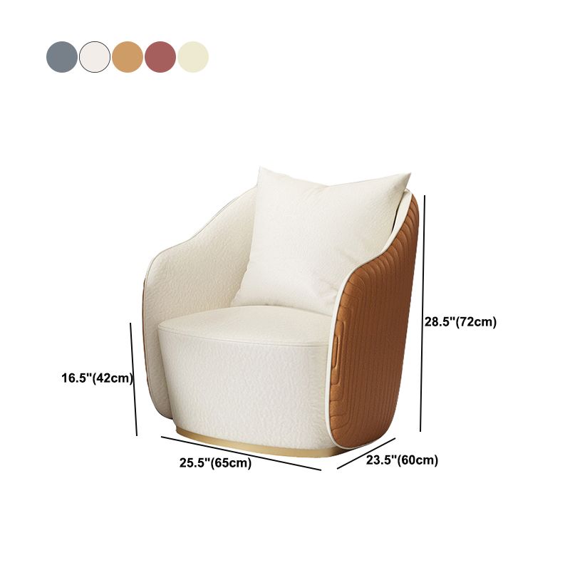 Mid-Century Modern Leather Barrel Chair Fixed Back Barrel Chair for Living Room Clearhalo 'Accent Chairs' 'accent_chairs' 'Chairs & Seating' 'furn' 'furn_accent_chairs' 'Furniture' 'Living Room Furniture' 1200x1200_1680e995-5b26-43f7-b470-ab0b3039b821