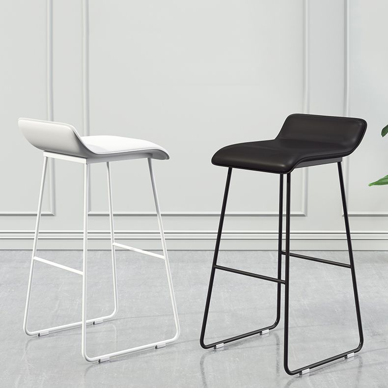Coffee Shop Counter Stool Glam Metal Footrest Low Back Counter Stools Clearhalo 'Bar Furniture' 'Bar Stools' 'bar_stools' 'furn' 'furn_bar_stools' 'Furniture' 'furniture_bar_stools' 'Kitchen & Dining Furniture' 1200x1200_16810968-5ff1-44a2-8f75-6f3acd895aa0