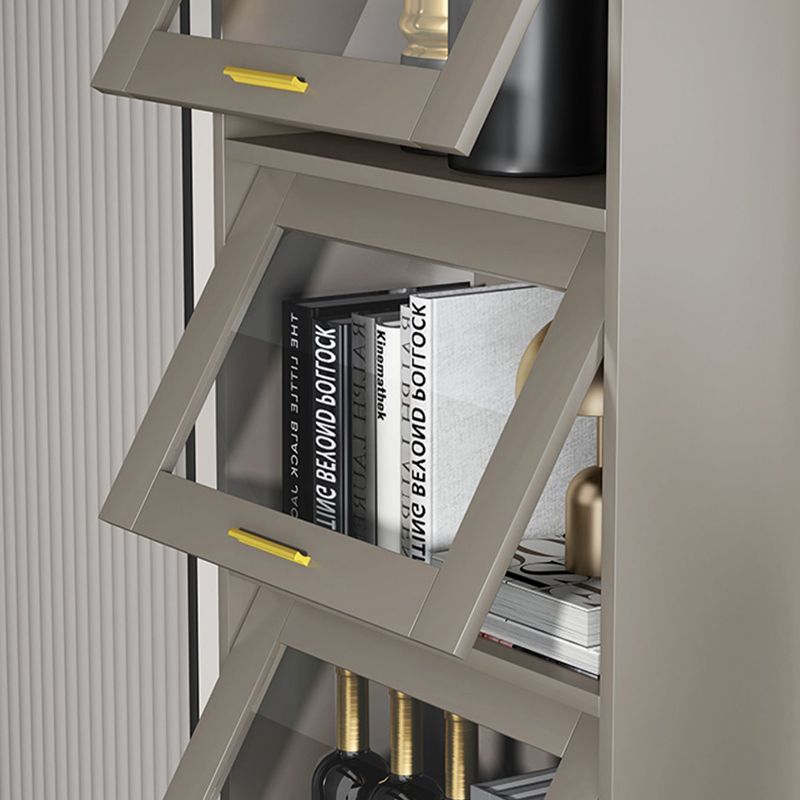 Glam Champagne/White Closed Back Standard Wood Shelf Bookcase for Living Room Clearhalo 'Bookcases' 'furn' 'furn_bookcases' 'Furniture' 'Office Furniture' 1200x1200_16817c7d-ca17-4b9c-8aeb-00a4e73520b5