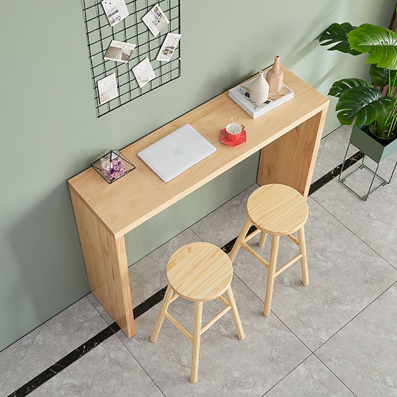 Modern Solid Wood Counter Wine Table Rectangle Fixed Table Indoor Patio Bar Table Clearhalo 'Bar Furniture' 'Bar Tables' 'bar_tables' 'furn' 'furn_bar_tables' 'Furniture' 'furniture_bar_tables' 'Kitchen & Dining Furniture' 1200x1200_1681d57f-1221-4559-81d9-df4f7f64a780