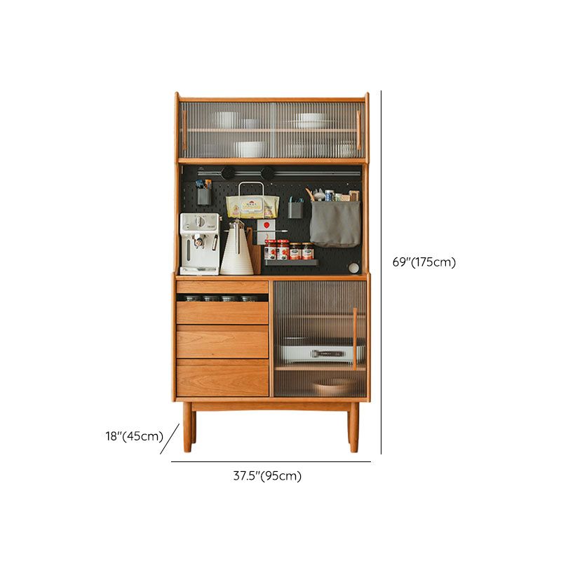 Modernism Wood Server Tabla 3 Cajones abiertos aparador de almacenamiento para comedor