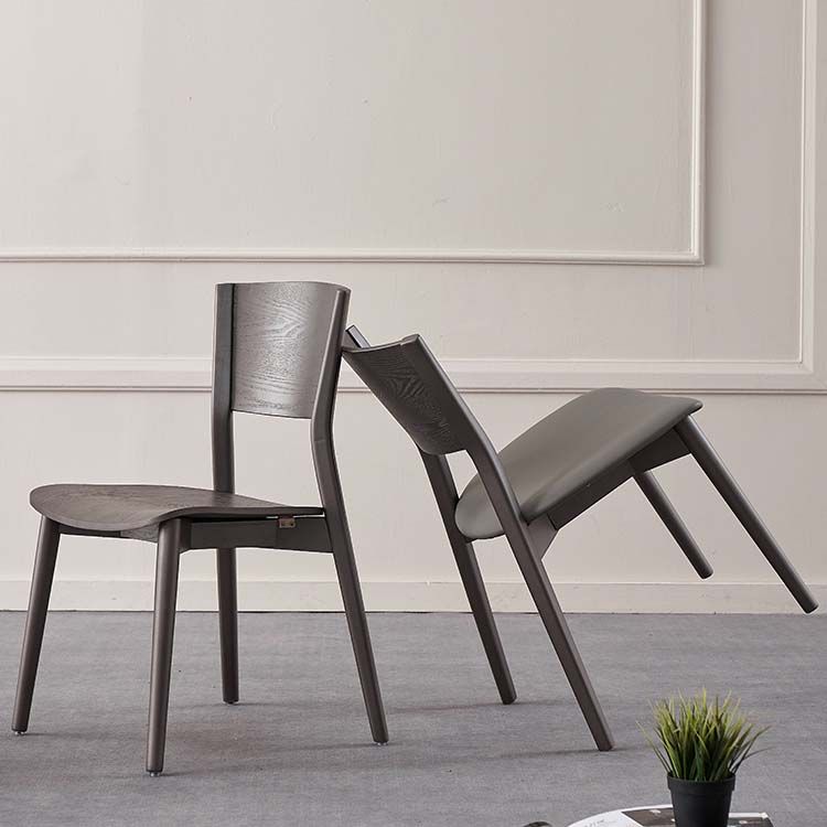 ダイニングルームキッチンサイドチェアインダストリアルソリッドウッドアームレスチェア