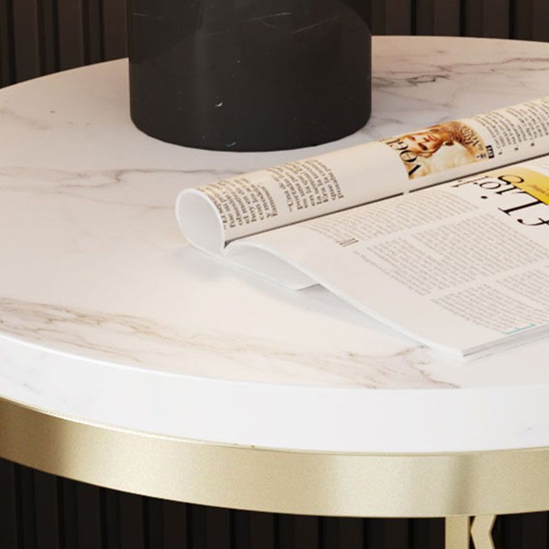 12,65-Zoll großer 2-Shelf-Nachttisch zeitgenössischer Stein-Top-Nachttisch