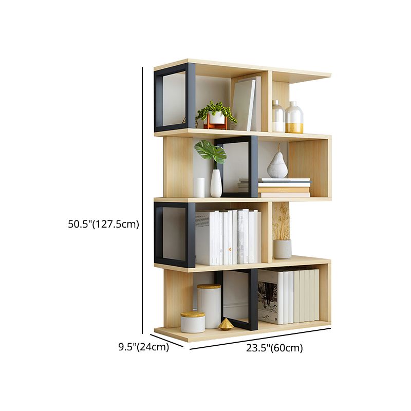 Wood Standard Bookcase Contemporary Style Open Back Bookshelf for Home Office Clearhalo 'Bookcases' 'Furniture' 'furniture_bookcases' 'Office Furniture' 1200x1200_16859e76-3fb1-45f5-819a-51b5f9efddf7