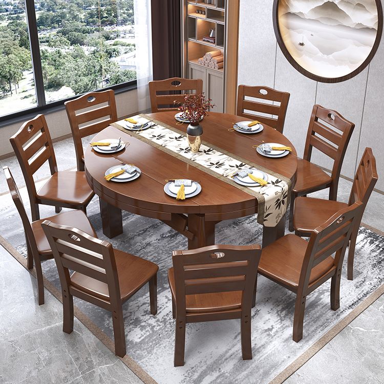 Minimalist Solid Wood Round Table Standard Extendable Dining Table with 4 Legs Base Clearhalo ' dining_table' 'Dining Tables & Seating' 'Dining Tables' 'furn' 'furn_dining_table' 'Furniture' 'furniture_dining_table' 'Kitchen & Dining Furniture' 'kitchen&dining_furn' 'kitchen' 'kitchen_dining_table' 1200x1200_1686ce92-eca6-4415-a81a-04cd742fe739
