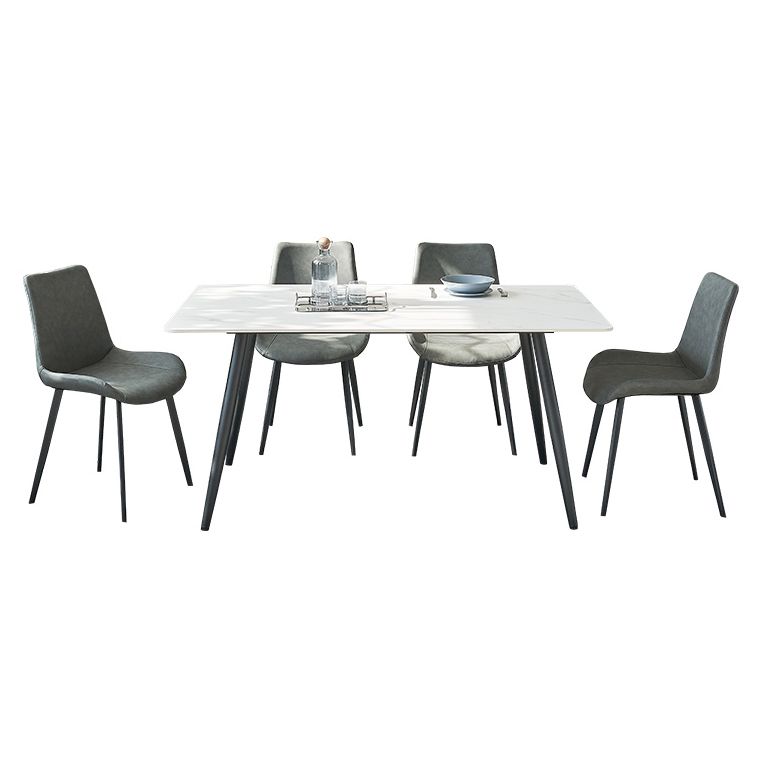 Metal Industrial Rectangle Dining Table Sintered Stone Top Table for Dining Room Clearhalo ' dining_table' 'Dining Tables & Seating' 'Dining Tables' 'furn' 'furn_dining_table' 'Furniture' 'furniture_dining_table' 'Kitchen & Dining Furniture' 'kitchen&dining_furn' 'kitchen' 'kitchen_dining_table' 1200x1200_16896d5a-1599-4cde-ad9c-f0429d32ad30