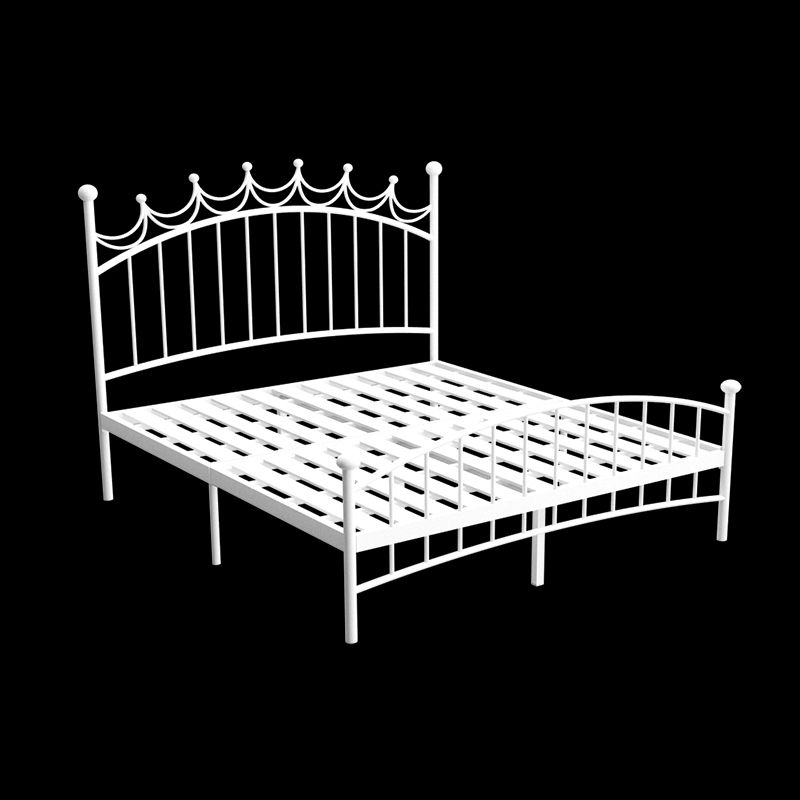 47.24-In High Wire-Grid Open-Frame Bed Luxurious Iron Bed Frame with Headboard Clearhalo 'Bedroom Furniture' 'Beds' 'furn' 'furn_beds' 'Furniture' 1200x1200_1689c3be-1fa1-4aca-b14d-11bdd1562e54