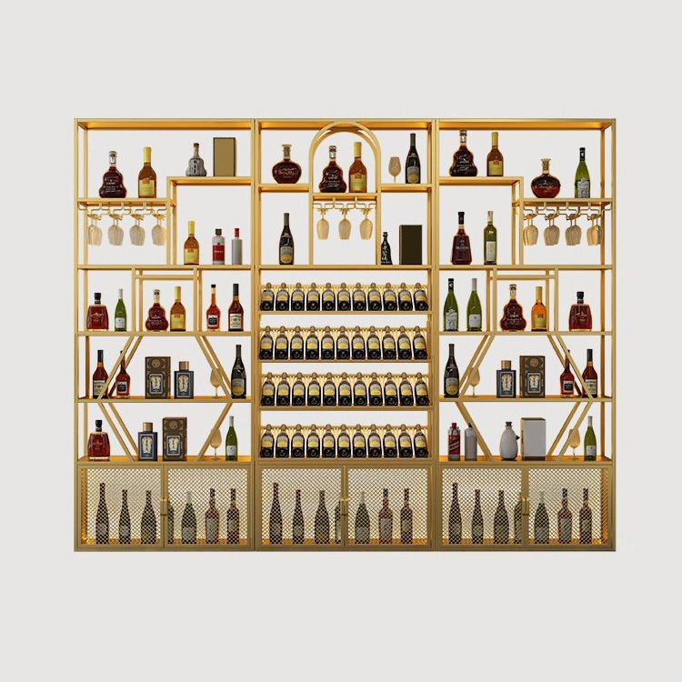 Gold and Black Floor Wine Glass Stemware Rack Holder Metal Wine Holder Rack Clearhalo 'furn' 'furn_wine_racks' 'Furniture' 'Kitchen & Dining Furniture' 'Wine Racks' 'wine_racks' 1200x1200_168b4881-b7e7-4b26-85ff-3e63e5b0b3a6