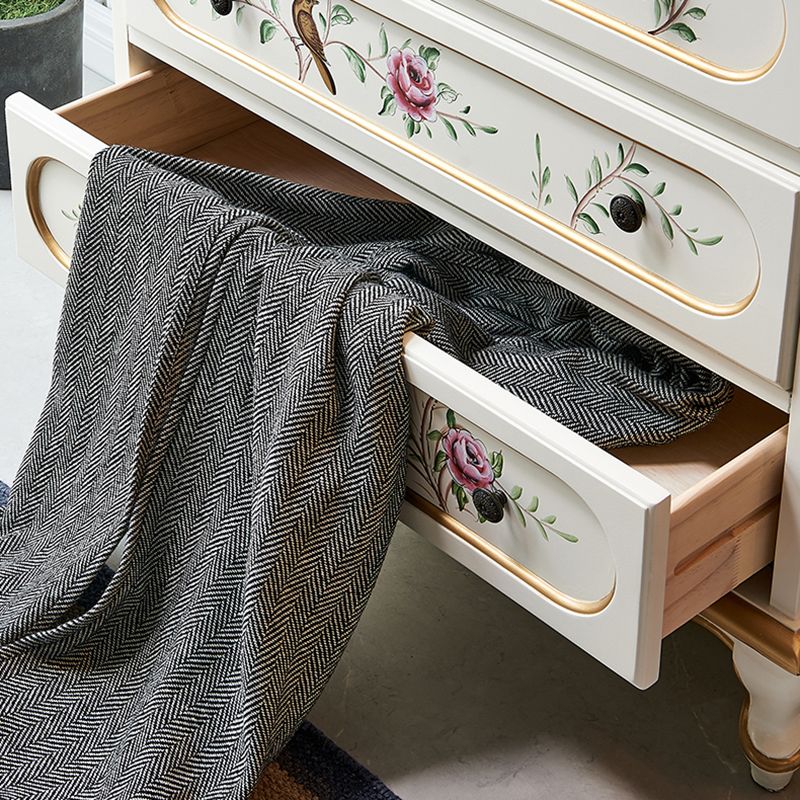 Tocador de cofre de almacenamiento tradicional estadounidense tocador de madera con cajones