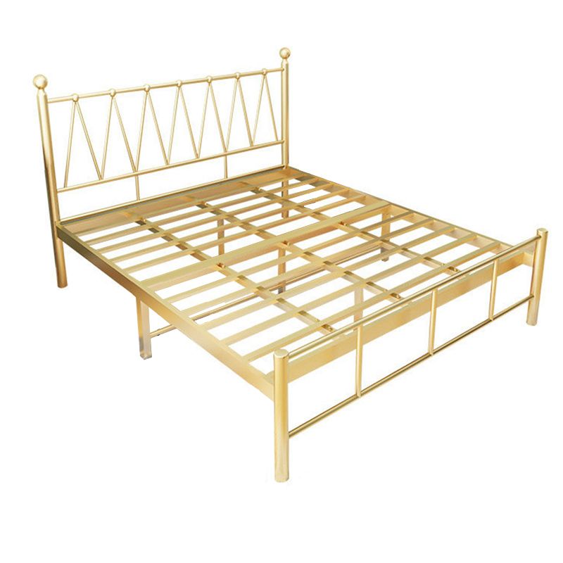 Contemporary Metal Open-Frame Bed Wire-Grid Standard Bed with Metal Legs