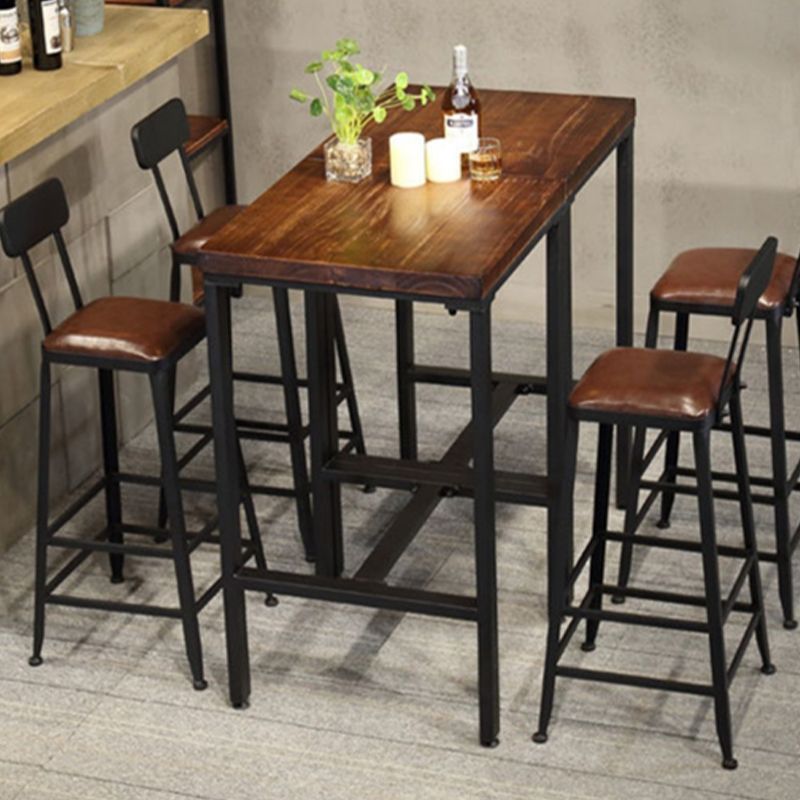 Square Counter Wine Table Solid Wood Industrial Cocktail Bar Table Clearhalo 'Bar Furniture' 'Bar Tables' 'bar_tables' 'furn' 'furn_bar_tables' 'Furniture' 'Kitchen & Dining Furniture' 1200x1200_168d8acb-4173-4799-b30a-035717fb8473