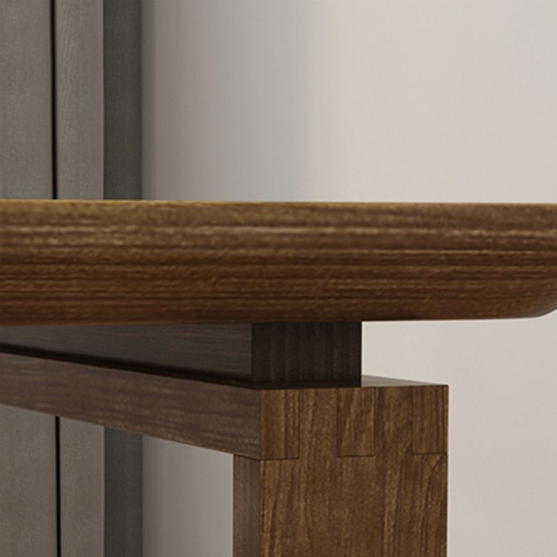 Rechthoek kantoor schrijftafel moderne massief houten vergaderbalie met sleeënbasis