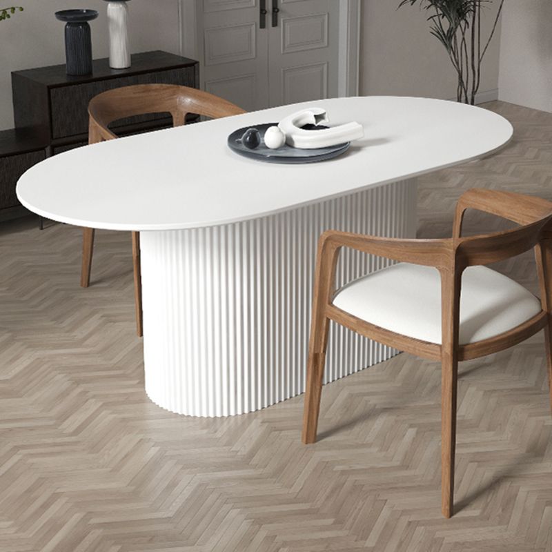 Pedestal Base Furniture Simplicity Style Oval Dining Room Collection for Home Clearhalo ' dining_table' 'Dining Tables & Seating' 'Dining Tables' 'furn' 'furn_dining_table' 'Furniture' 'furniture_dining_table' 'Kitchen & Dining Furniture' 'kitchen&dining_furn' 'kitchen' 'kitchen_dining_table' 1200x1200_1690a781-0cab-40fc-9d2d-f9d5cc7af567