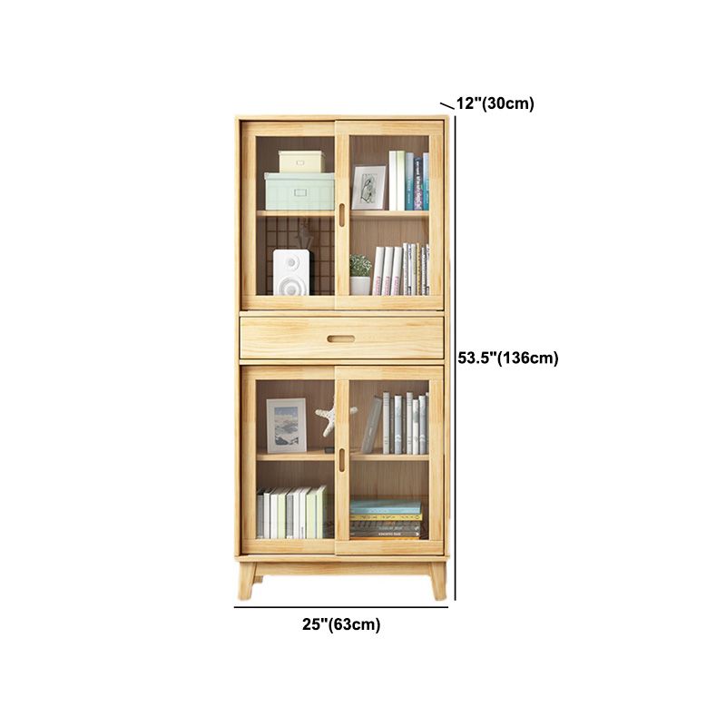 Mobile contemporaneo cabinet laterale naturale con vetro