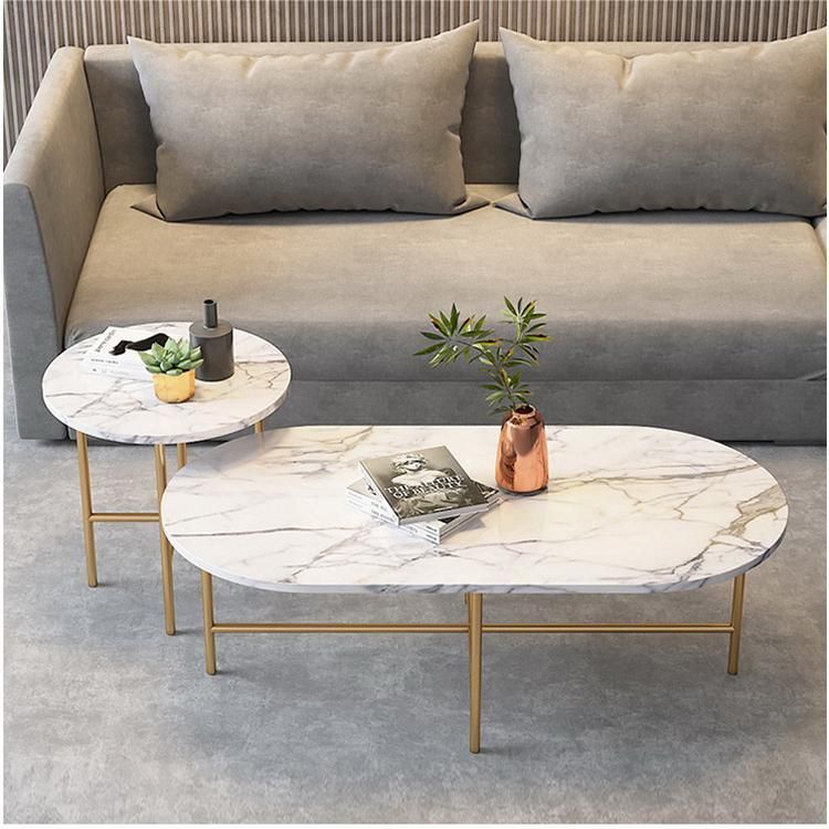 Glam Table basse en ardoise à 4 pieds avec base en fer blanc