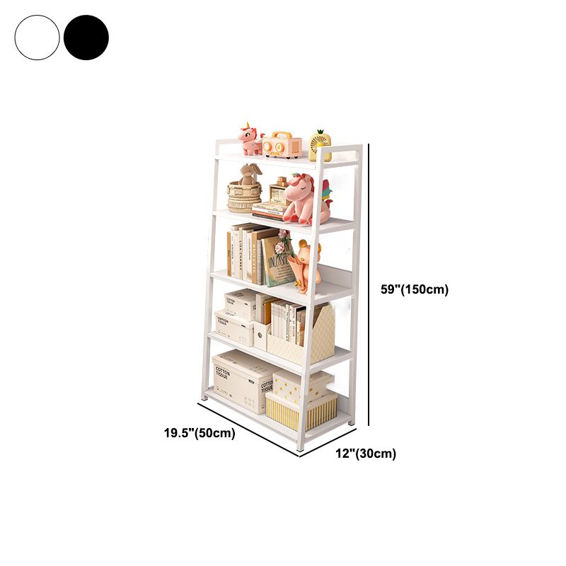 11.81" Wide Ladder Bookshelf Contemporary Metal and Wood Bookcase Clearhalo 'Bookcases' 'furn' 'furn_bookcases' 'Furniture' 'Office Furniture' 1200x1200_16935a19-a903-4541-a148-782ec1ca41a9