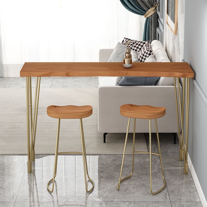 Nordic Glam Style Wooden Table Dining Bar Counter Table for Kitchen Clearhalo 'Bar Furniture' 'Bar Tables' 'bar_tables' 'furn' 'furn_bar_tables' 'Furniture' 'furniture_bar_tables' 'Kitchen & Dining Furniture' 1200x1200_1693eb78-17ae-46f0-90b9-e761983ac7a2
