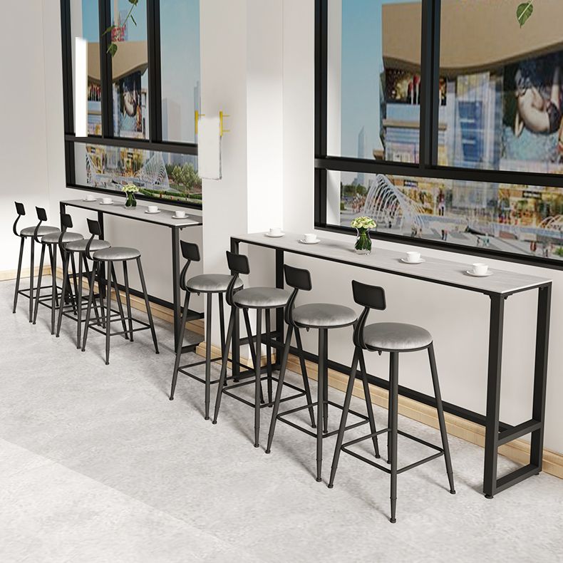 Rechteckiges Bartisch-Set, 1/5-teilig, moderner Bartisch mit Eisenrahmen und gepolsterte Hocker