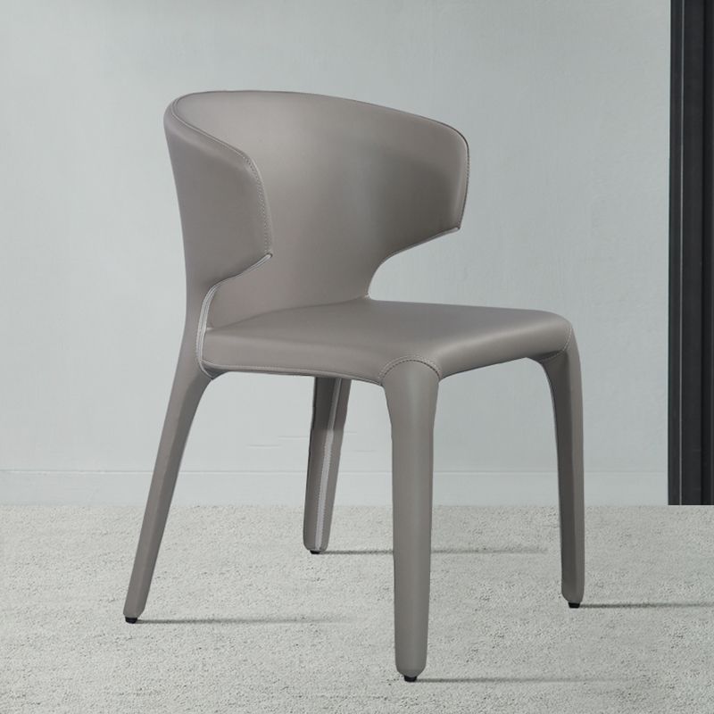 Designer Style Wingback Arm Chair Leather Matte Finish Single Dining Chair Clearhalo ' kitchen&dining_furn' 'Dining Chairs' 'Dining Tables & Seating' 'dining_chair' 'furn' 'furn_dining_chair' 'Furniture' 'furniture_dining_chair' 'Kitchen & Dining Furniture' 'kitchen' 1200x1200_169526af-0ae9-41a8-bd91-d945249a0f71