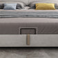 Modern Beige Standard Bed with Rectangular Panel Headboard and Legs