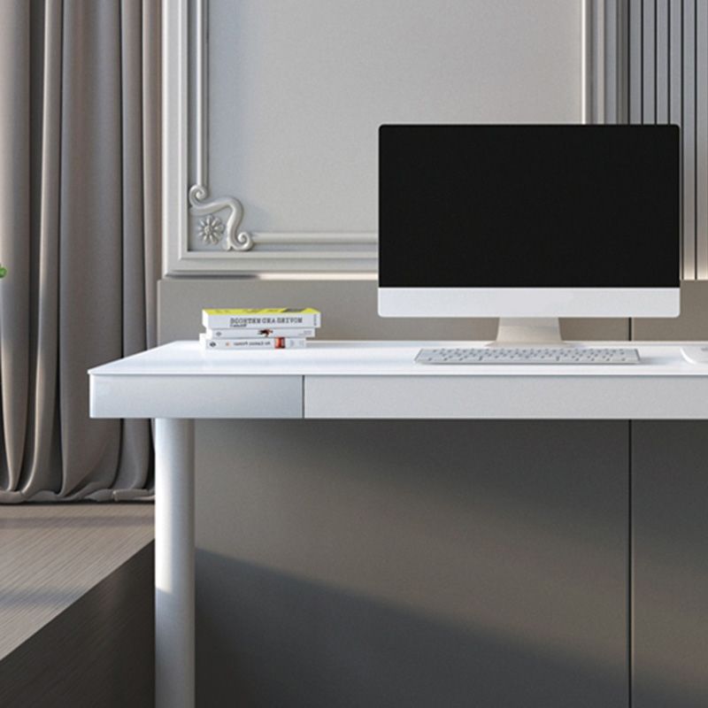 Contemporary Marble T-Shape Office Desk with Metal Legs Writing Desk Clearhalo 'furn' 'furn_office_desk' 'Furniture' 'Office Desks' 'Office Furniture' 'office_desk' 1200x1200_16961e87-a9e5-4015-9929-d9f10fee5b73