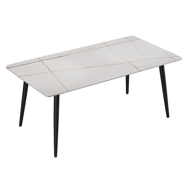 Contemporary Rectangle Shape Sintered Stone Dining Table Kitchen Dining Table with 4 Legs Base Clearhalo ' dining_table' 'Dining Tables & Seating' 'Dining Tables' 'Furniture' 'furniture_dining_table' 'Kitchen & Dining Furniture' 'kitchen&dining_furn' 'kitchen' 'kitchen_dining_table' 1200x1200_1698a960-8208-4acb-bff0-c8159b310300
