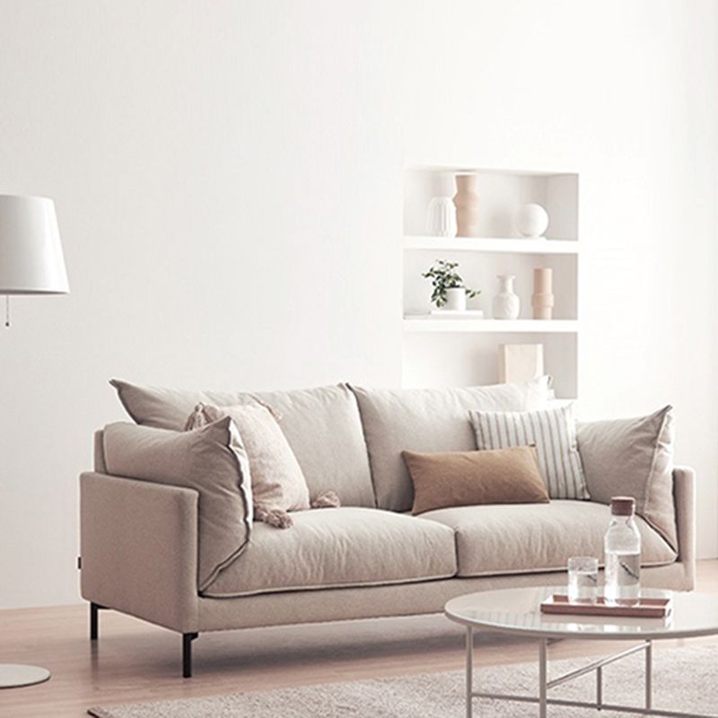 Modern Living Room Fabric Sofa Recessed Arm Loveseat with Black Legs Clearhalo 'furn' 'furn_sofas' 'Furniture' 'furniture_sofas' 'kitchen' 'kitchen_sofas' 'Living Room Furniture' 'Sofa' 'sofas' 1200x1200_16998b33-bb8f-4feb-9f88-94dfed28bd61