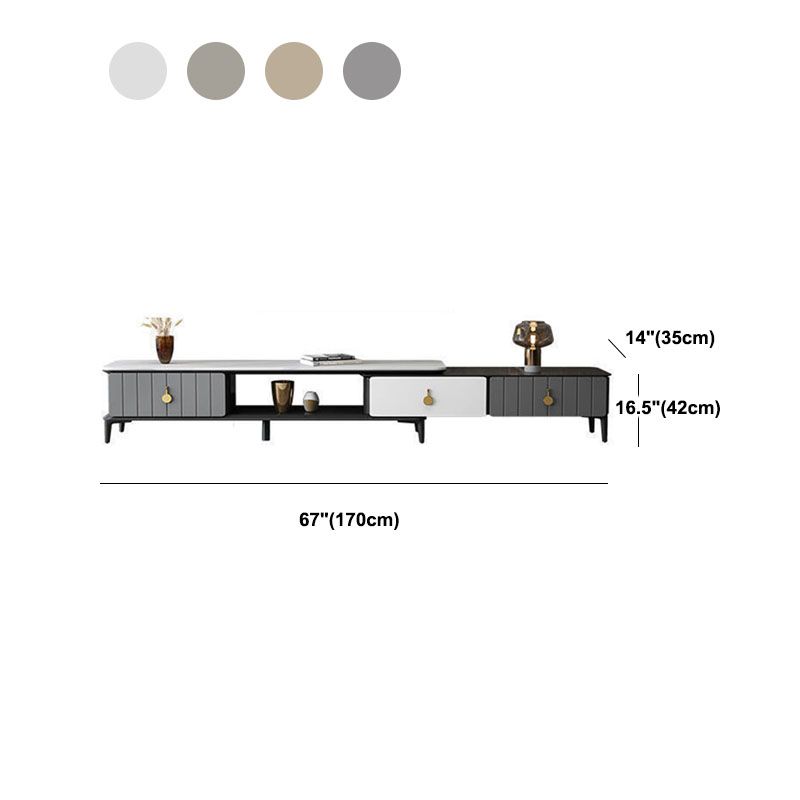 16.5 "3/4の引き出し付きテレビ用のコンテンポラリーテレビコンソールストーントップテレビスタンド
