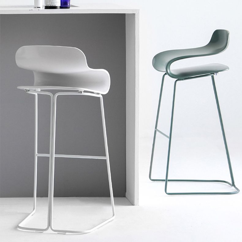 Backrest Armless Counter Stool Modern Iron Bar Stool with Plastic Cushion Clearhalo 'Bar Furniture' 'Bar Stools' 'bar_stools' 'furn' 'furn_bar_stools' 'Furniture' 'Kitchen & Dining Furniture' 1200x1200_169a6179-7746-455b-ad84-8e17fb08ba62