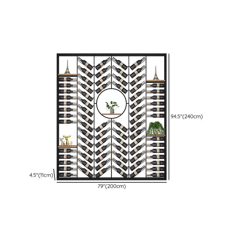 Metalen vloer fles wijnrek moderne zwarte wijnhouder met plank