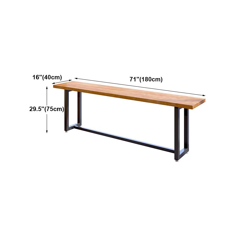 Brown Modern Style Bar Table Solid Wood and Iron with Trestle Coffee Shop Bar Table Clearhalo 'Bar Furniture' 'Bar Tables' 'bar_tables' 'furn' 'furn_bar_tables' 'Furniture' 'furniture_bar_tables' 'Kitchen & Dining Furniture' 1200x1200_169b9f40-ea57-4a39-83d2-40c0b21f5ebe