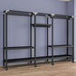 Black Steel Frame Wardrobe Modern Style Wardrobe Armoire with Caster Wheels