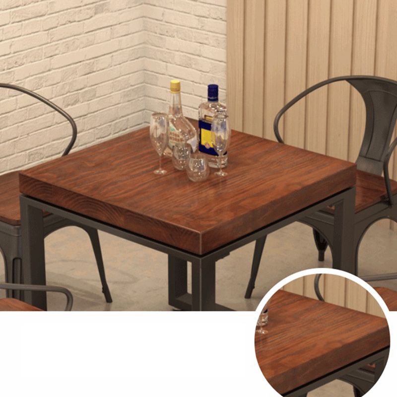 Industrial 1/2/3/5 Pieces Dining Set Square Solid Wood Dining Table Set Clearhalo 'Dining Room Sets' 'Dining Tables & Seating' 'dining_room_set' 'furn' 'furn_dining_room_set' 'Furniture' 'furniture_dining_room_set' 'Kitchen & Dining Furniture' 'kitchen&dining_furn' 'kitchen' 1200x1200_169db189-296f-4413-bc23-d20fd90e4336