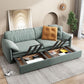 Modern Green Convertible Sofa Cushion Back Foldable Loveseat