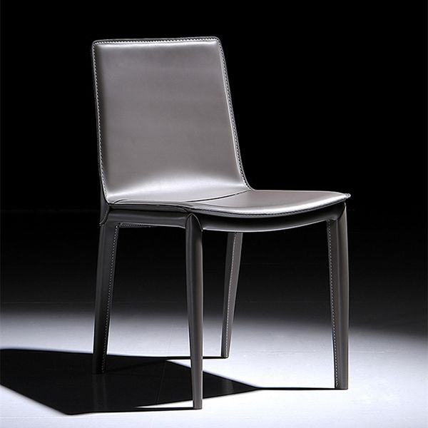 Modern Kitchen PU Leather Dining Side Chair Solid Back Dining Side Chair Clearhalo ' kitchen&dining_furn' 'Dining Chairs' 'Dining Tables & Seating' 'dining_chair' 'Furniture' 'furniture_dining_chair' 'Kitchen & Dining Furniture' 'kitchen' 1200x1200_169f9265-50ac-45ef-861e-980de7167565