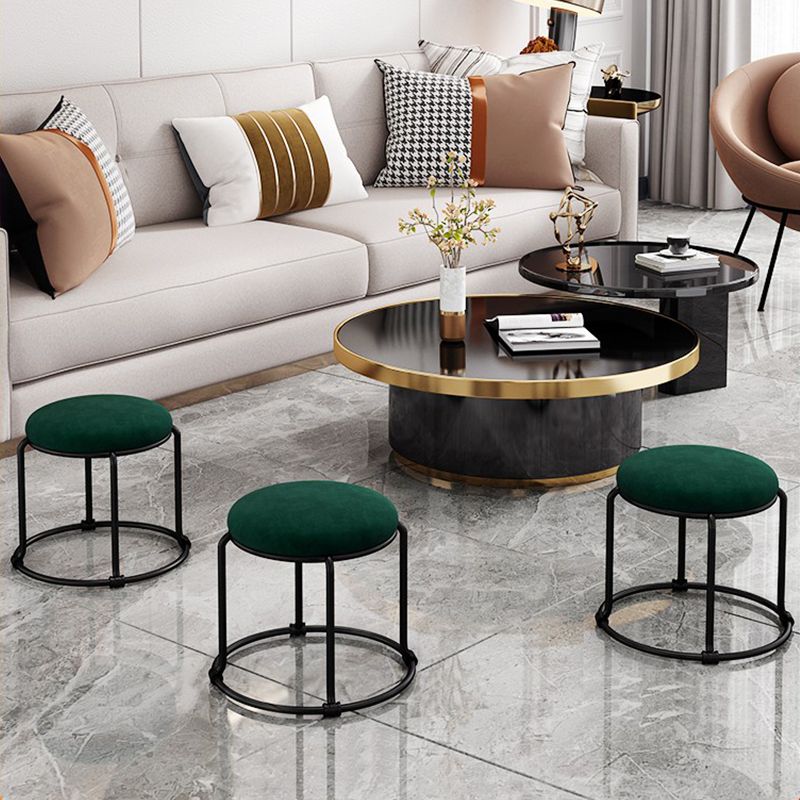 Contemporary Ottoman Fabric Upholstered Solid Color Round Ottoman Clearhalo 'furn' 'furn_ottomans_poufs' 'Furniture' 'Living Room Furniture' 'Ottomans & Poufs' 'ottomans_poufs' 1200x1200_169fea7f-3aa0-4ec8-9da2-9ecb830aacaf