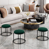Contemporary Ottoman Fabric Upholstered Solid Color Round Ottoman Clearhalo 'furn' 'furn_ottomans_poufs' 'Furniture' 'Living Room Furniture' 'Ottomans & Poufs' 'ottomans_poufs' 1200x1200_169fea7f-3aa0-4ec8-9da2-9ecb830aacaf