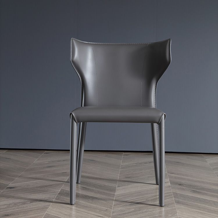 Esszimmer gepolsterter Stuhl Home Faux Leder Wingback Essstuhl