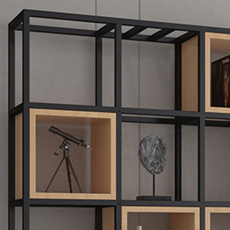 Industrial Open Etagere Bookshelf Iron Frame Solid Wood Shelf Bookshelf Clearhalo 'Bookcases' 'furn' 'furn_bookcases' 'Furniture' 'furniture_bookcases' 'kitchen' 'kitchen_bookcases' 'Living Room Furniture' 'Office Furniture' 1200x1200_16a189f4-2fb6-40b8-9489-ec36eda78abe