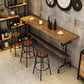 Brown Bar Stool and Table Set Industrial 1/2/4/7 Pieces Table and Stool Set
