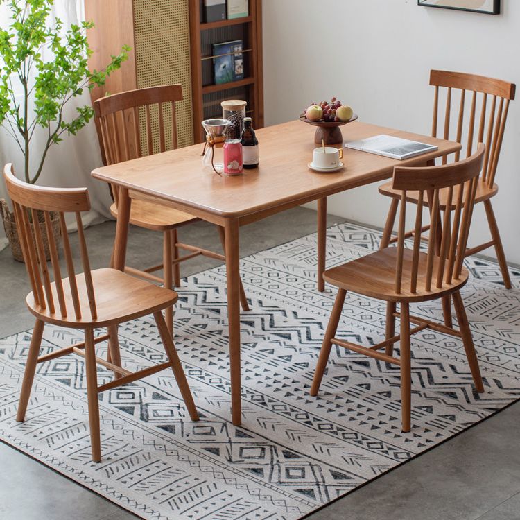 Set da pranzo moderno da 1/4/5/6 pezzi Tavolo da pranzo rettangolare in legno di ciliegio per sala da pranzo