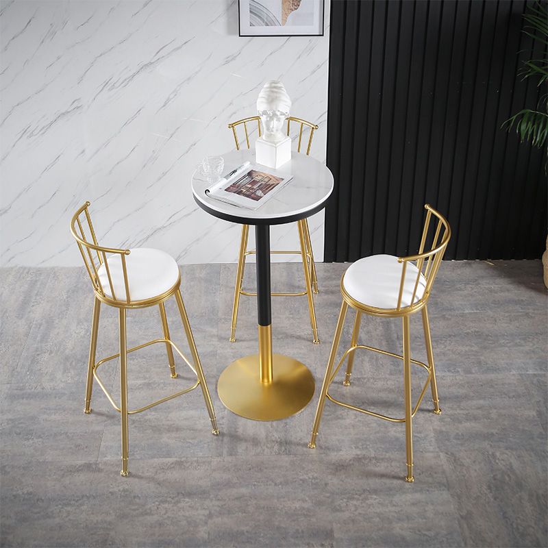 Runder Stein-Bar-Esstisch, Glamour-Stehtisch für das Wohnzimmer