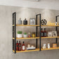 Wall Mounted Storage Bookshelf Industrial Floating Bookcase with Rectangle Shelves