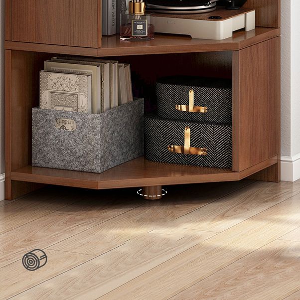 Estantería de madera 18 "w estantería vertical cerrada para sala de estar para sala de estar