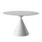 Round Stone Dining Table Modern Pedestal Dining Table in White and Black