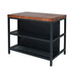 Industrial Stationary Kitchen Island table Wood Rectangular Kitchen Island table